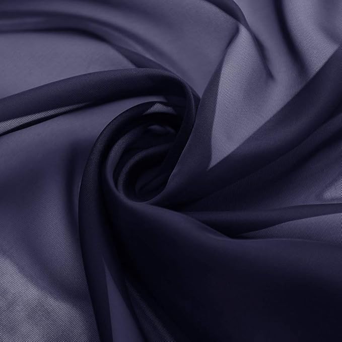 NICETOWN Scarf Sheer Curtain 216 Length - Window Topper Valance Voile Panel Classic for Sons/Boys/Seniors Room (60 Wide by 216 Long inches, 1 Piece, Dark Blue)
