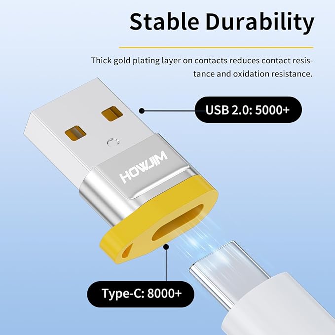 USB to USB C Adapter 2 Pack,USB C Female to USB 2.0 Male OTG Adapter,3A Fast Charge 480Mbps Data Transfer for M-acBook,Pad,Phone 15 16 17,G-alaxy,A-pple Watch,A-irpods,Anti-Lost Lanyard Silver