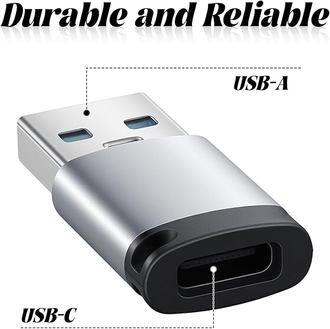 2 Pack USB C Female to USB Male Adapter, USB2.0 Converter, Type C to-USB a Charger Cable Converter for Laptop Car Charger Headphone Computer Hub