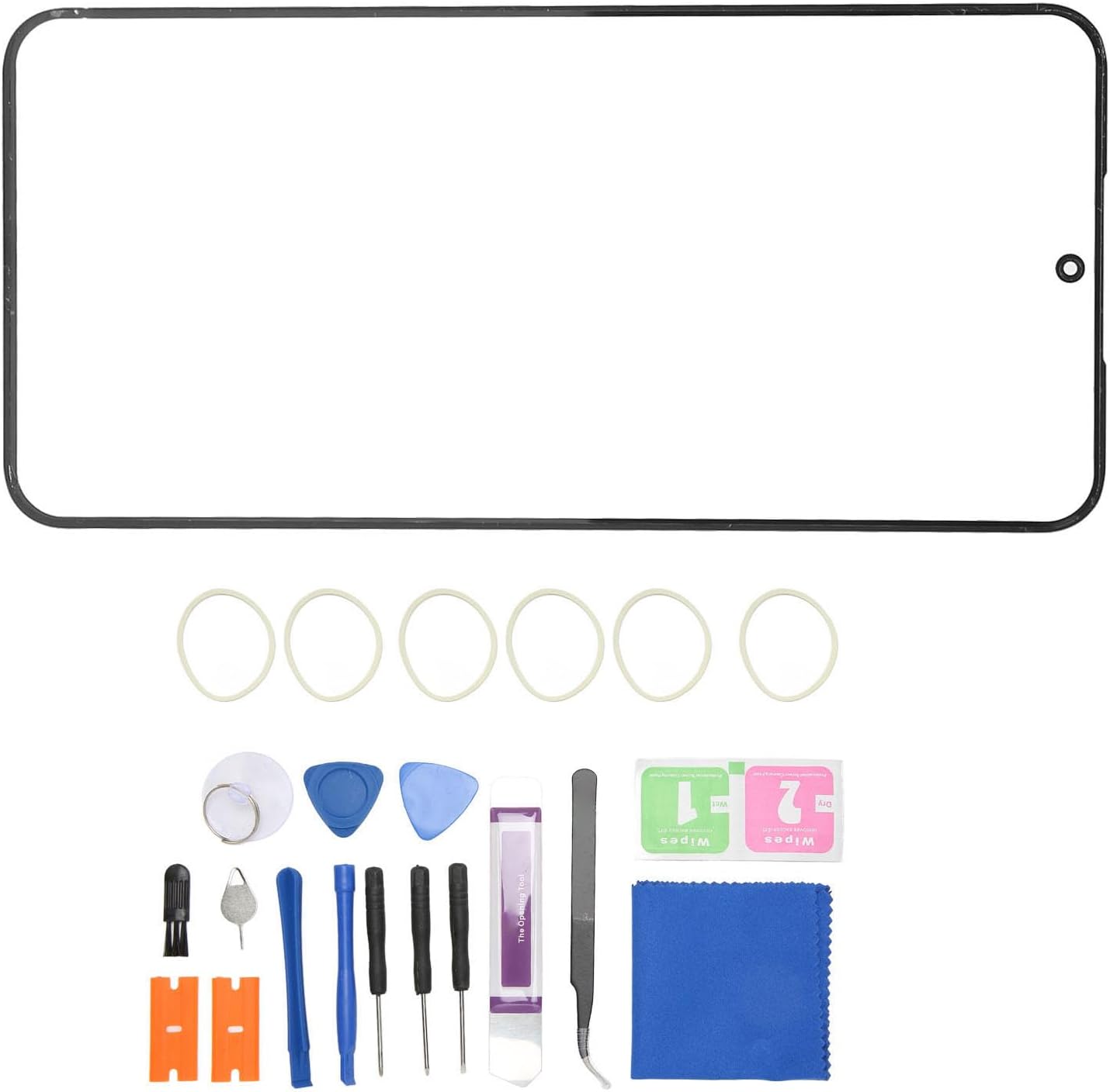 Original Screen Lens Glass Replacement Kit for Samsung S23, Front Outer Lens Glass Repair Kit