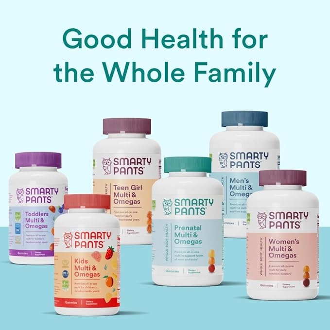 SmartyPants Prenatal Vitamins for Women, Multivitamin Gummies: Omega 3 Fish Oil (EPA/DHA), Biotin, Methylfolate, Vitamin D3, C, Vitamin B12, B6, A, K & Zinc, Inositol, 120 Count (30 Day Supply)