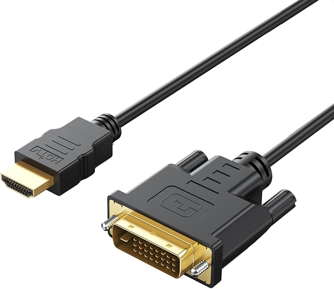 HDMI to DVI Cable 5-Pack, 6 Ft Bidirectional DVI-D to HDMI Male to Male High Speed Adapter Cable Support 1080P Full HD (5, Black)