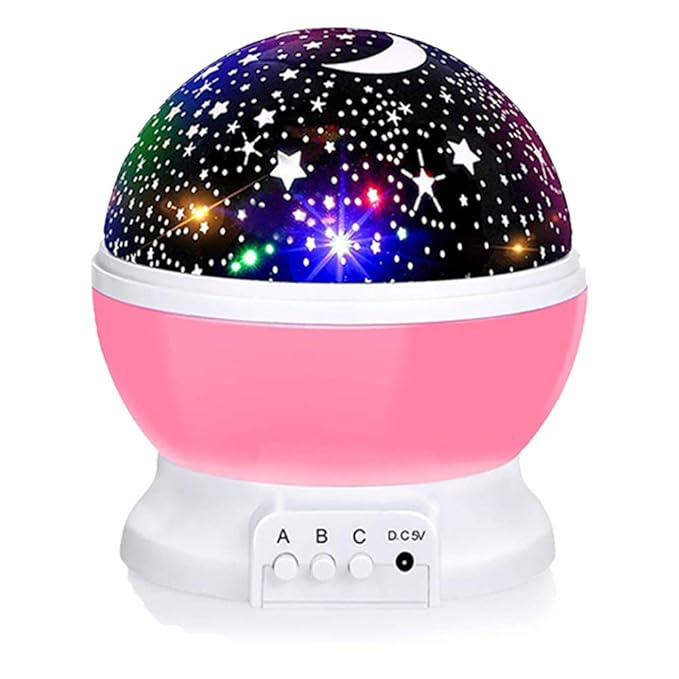 Borelor Star Night Light for Kids, 12 Color Changing Lights Modes with USB Cable, 360°Rotating Moon Star Projector Desk Lamp for Bedroom Party Decor & Girls Birthday Gift