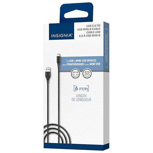 INSIGNIA 6 ft. USB-A to Mini USB Charge and Data-Sync Cable