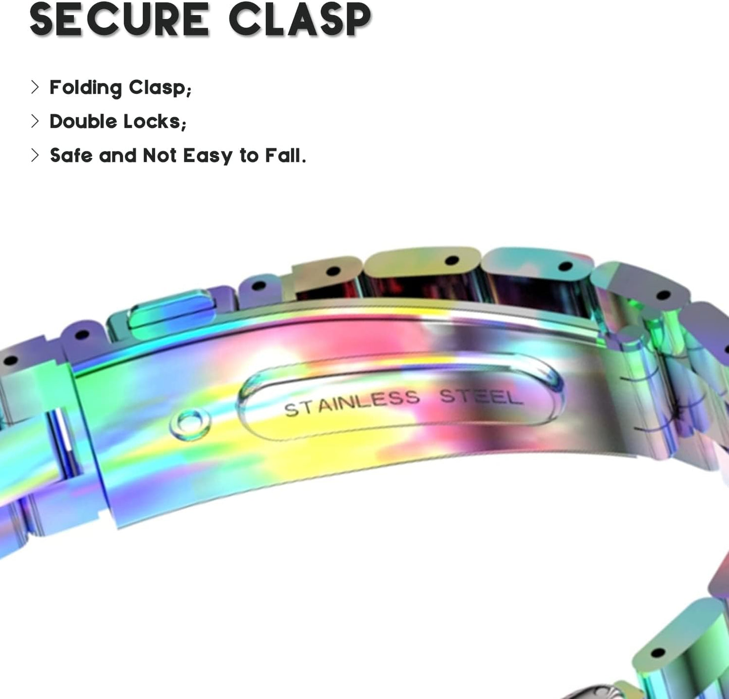 Metal Watchband for Fitbit Inspire 3, Stainless Steel Wrist Strap Bracelet Replacement for Smartwatch