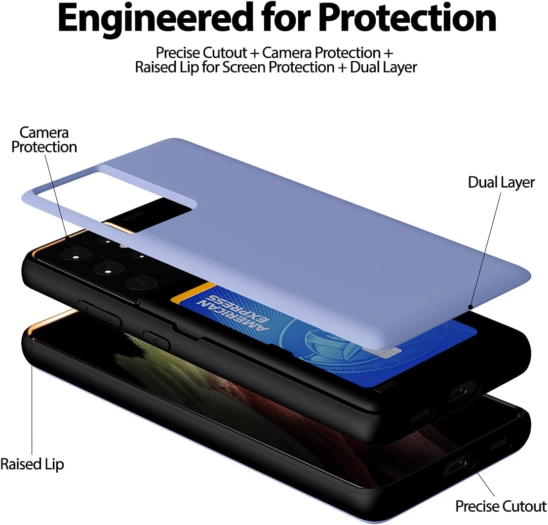 GOOSPERY Card Holder Wallet Case for Galaxy S21 Ultra, Magnetic Door Closure Protective Dual Layer Bumper