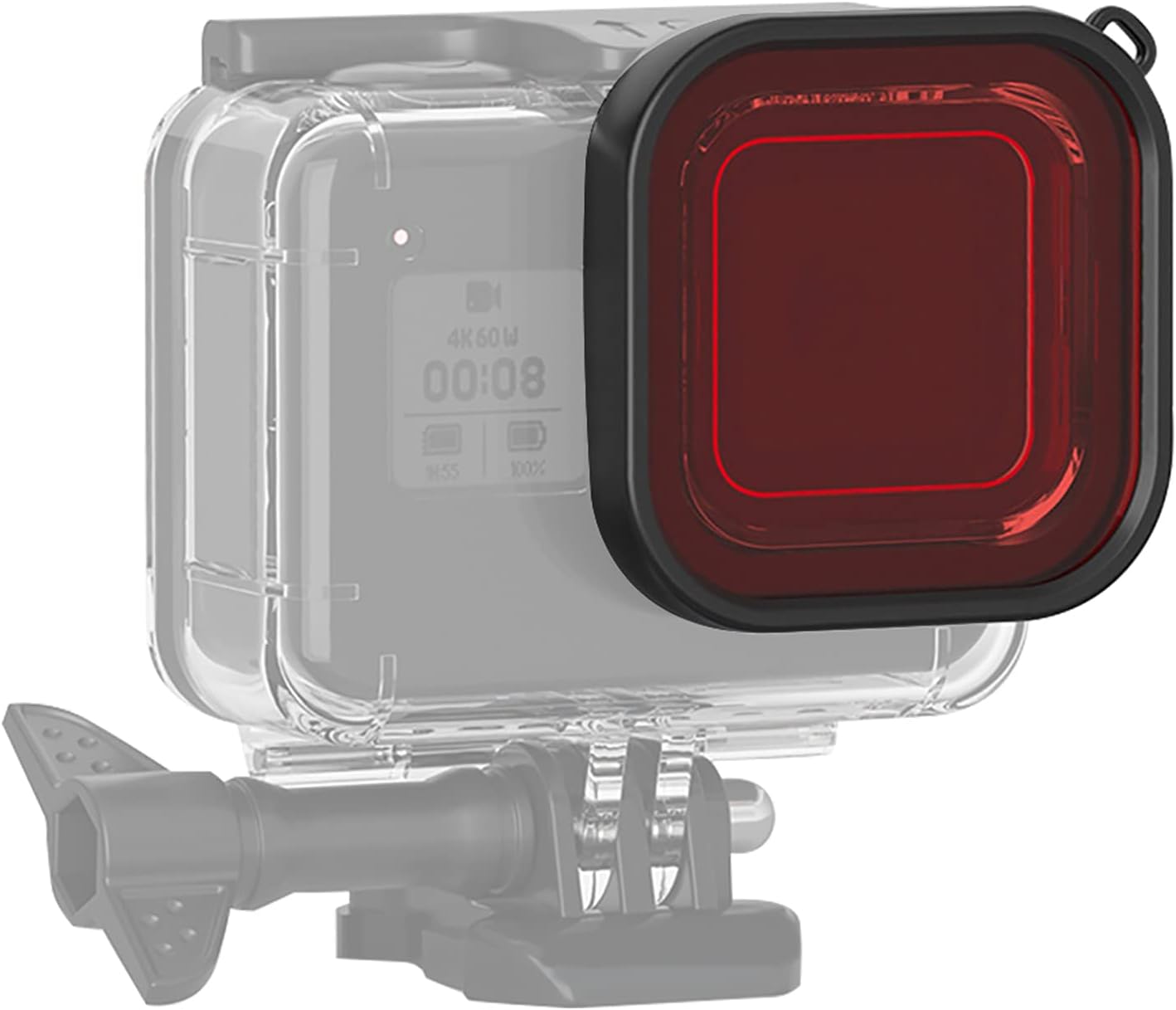 Yctze ABS Diving Lens Filter with Rope for 8 Action Camera Waterproof Shell - Underwater Filters Accessories