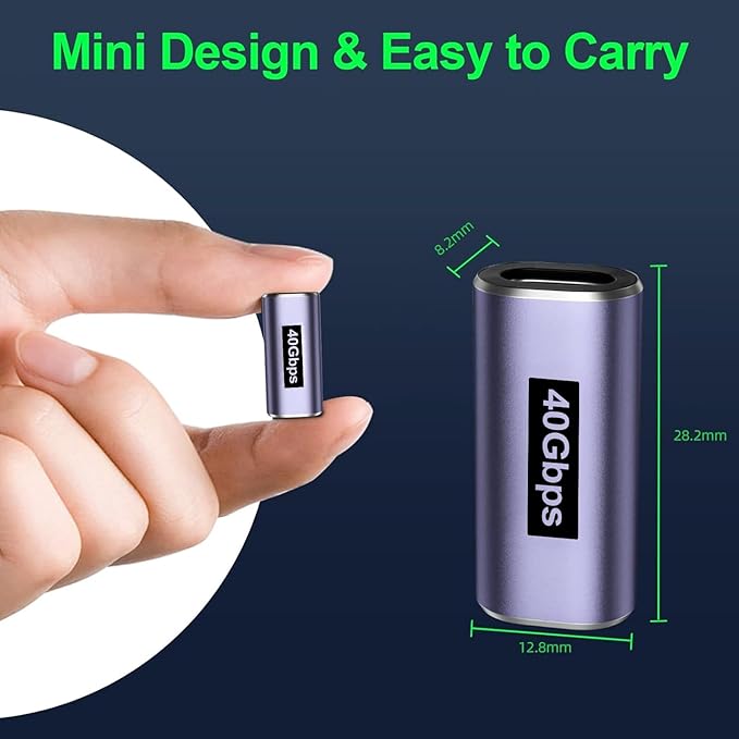 USB C Female to Female Adapter (4 Pack) USBC Coupler with 40 Gbps PD 100W 8K 60hz Video Compatible for Thunderbolt 4/3, MacBook Pro/Air, USB C HUB and More Type C Devices