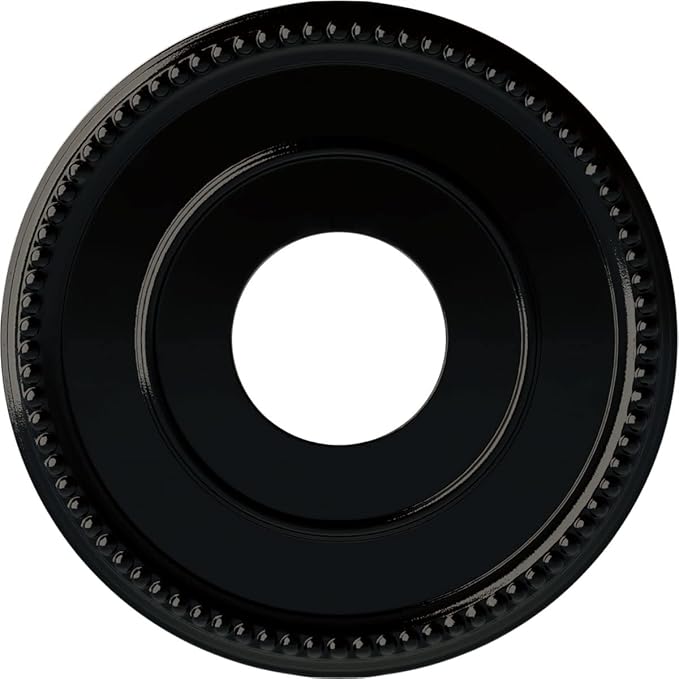 Ekena Millwork CM12BRBPS 12-1/2" x 3-7/8" x 3/4" Bradford Ceiling Medallion, Black Pearl