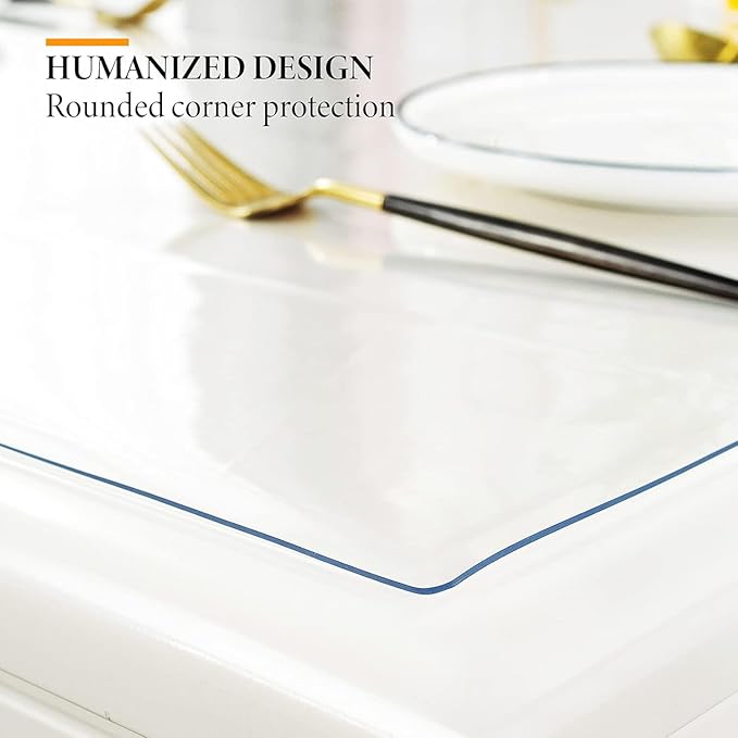 Deep Dream 1.5mm Clear Desk Cover Protector, 17×63 Inch Clear Desk Cover, Rectangular Vinyl Desk Pad, PVC Plastic Table Cover for Office, Dresser, Night Stand, Computer & Writing Desk Tabletop