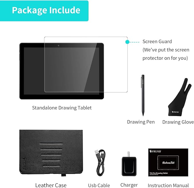 T11 Pro Standalone Drawing Tablet with Screen,10.1 inch FHD Display,No Computer Needed,Octa-Core CPU,Pre-Installed Drawing Apps & Tutorials,More Bonus Items for Beginners, Artists, Students