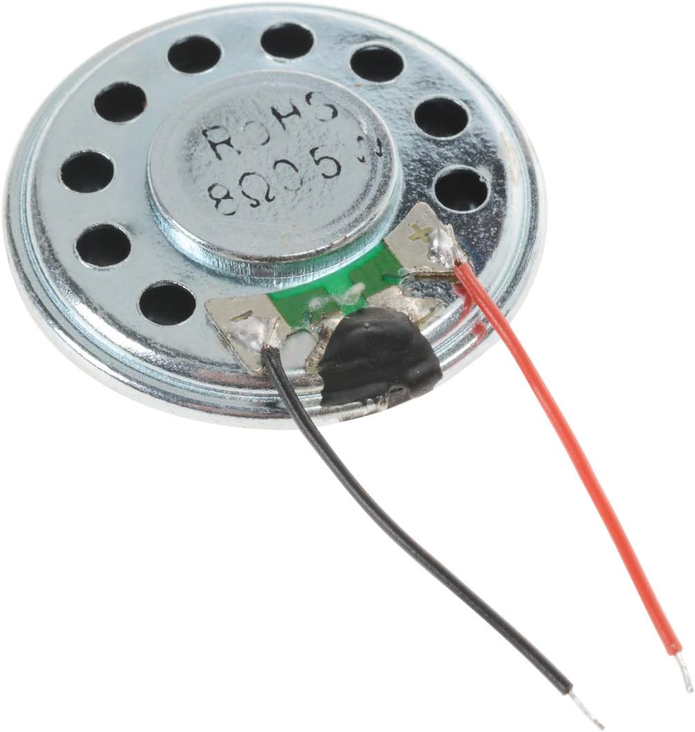YXQ 0.5W 8 Ohm Micro Internal Speaker, 30mm Dia Round Metal Shell with Wire for PC Laptop DVD/EVD (4Pcs)