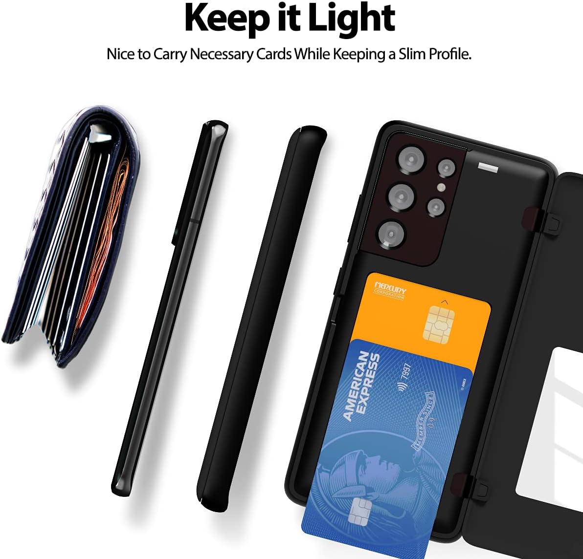 GOOSPERY Card Holder Wallet Case for Galaxy S21 Ultra 6.8"(2021), Magnetic Door Closure, Protective Dual Layer