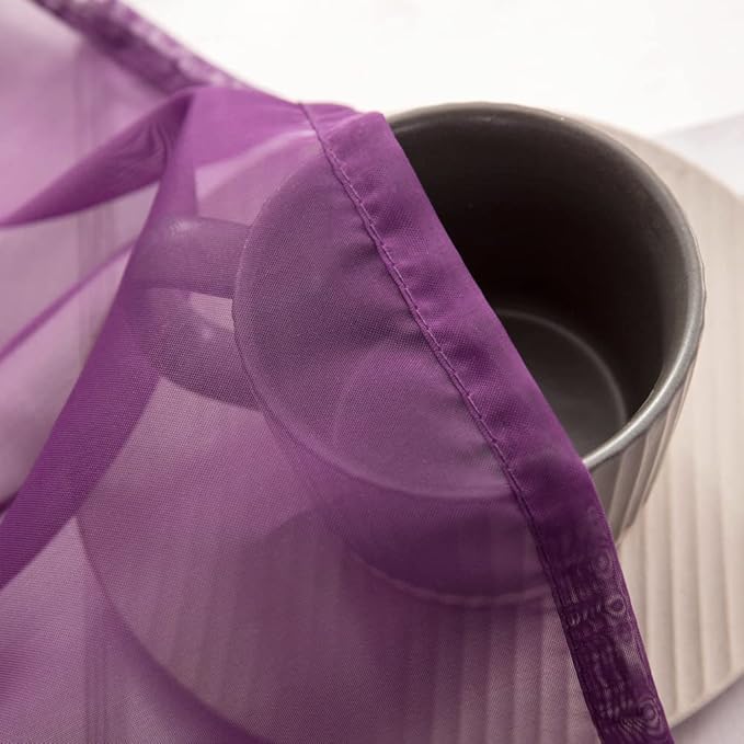 MIULEE Luxury Window Scarves for Party Ceremony Wedding Canopy Bed, Topper Window Treatment Swag Curtain Drapes, Sheer Curtain Scarf Valance for Window One Panel, 54 x 144 Inches Long, Plum Purple