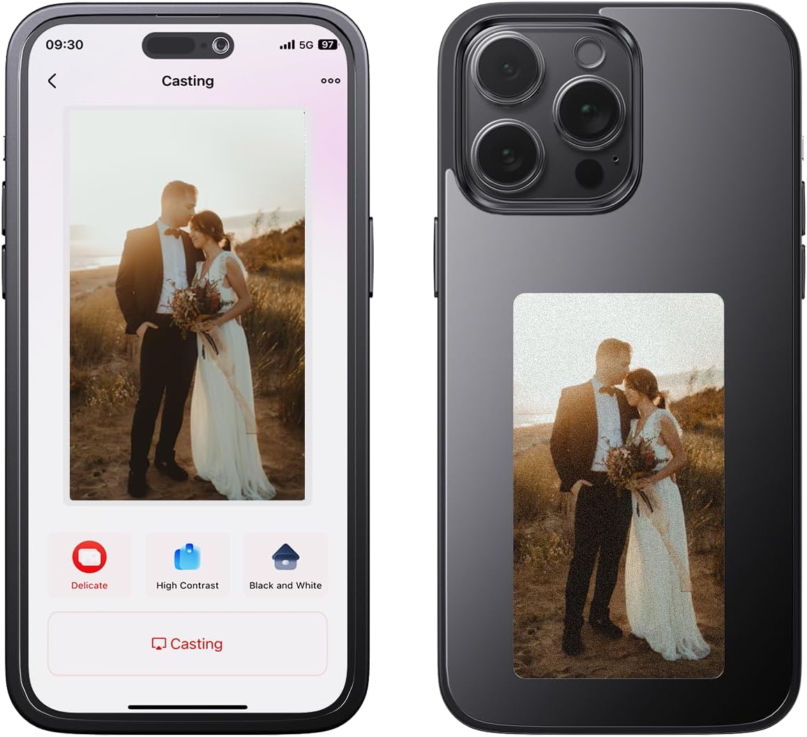 Ink Phone Case for iPhone 14 PRO MAX - Smart Picture Phone Case with APP Control, Black