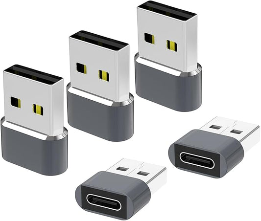 USB to USB C Adapter for iPhone 17 Charger 5Pack,USBC Female to A Male OTG Type C Converter for Apple Watch Ultra iWatch 7 8 9 10,iPhone 16 15 14 13 Plus Pro Max,AirPods,iPad,Car,Samsung S24