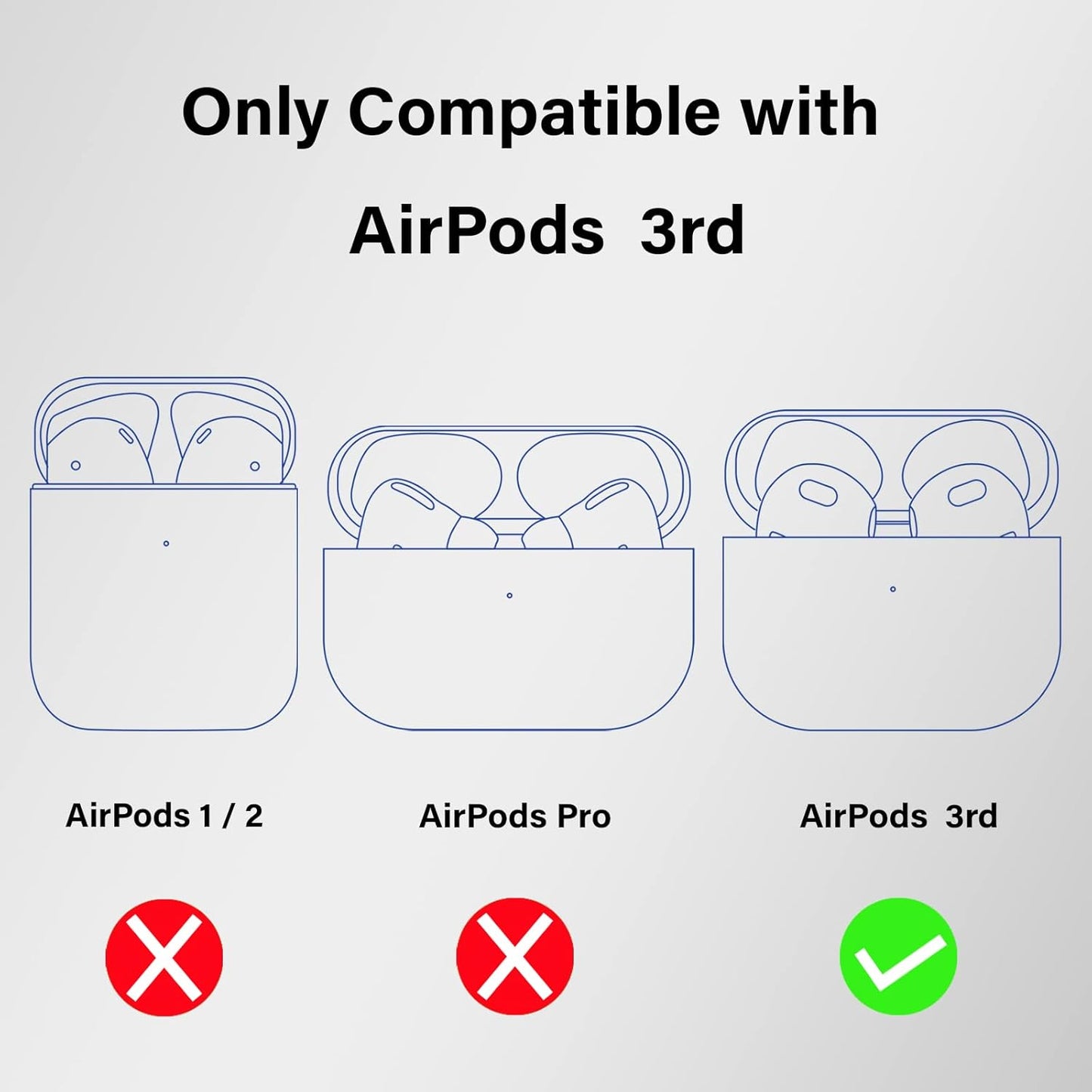 Wonhibo Cute Butterfly Designer Case for Airpods 3, Cover for 3rd Generation 2021 with Keychain (Black)