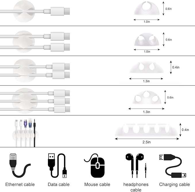 137PCS Cable Management Kit 4 Cable Sleeve Split 100 Cable Zip Ties 10 Cable Clips 15 Adhesive Wall Cable Tie 10 Cable Zip Tie for TV Computer Office Home Under Desk