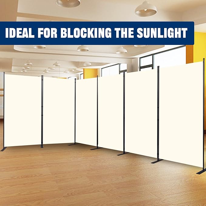 Room Divider 6FT Portable Room Dividers and Folding Privacy Screens, 204'' W Fabric Divider for Room Separation, 6 Panel Partition Room Dividers Freestanding Wall Divider Screen for Dorm Studio Office