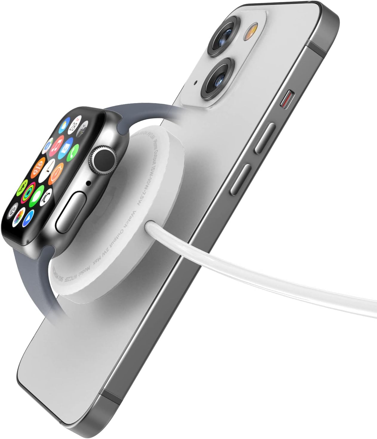 Galvanox 2-in-1 Charger for iPhone and Apple Watch Combo, Magnetic Dual Sided Charging Compatible with MagSafe
