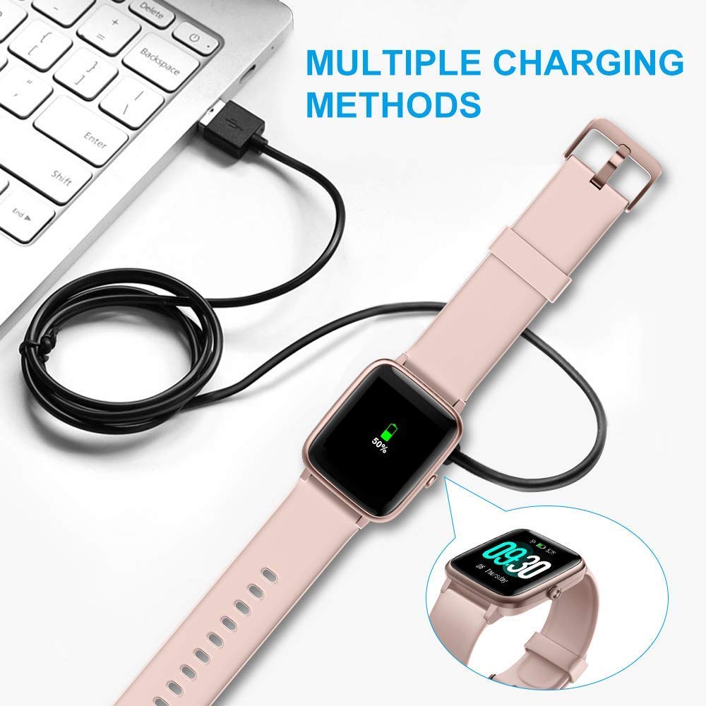 Magnetic USB Charger Cable for SOMTLERK Smart Watches, Compatible with SOMTLERK A221 1.91" Smartwatch (2 Pack-Black)