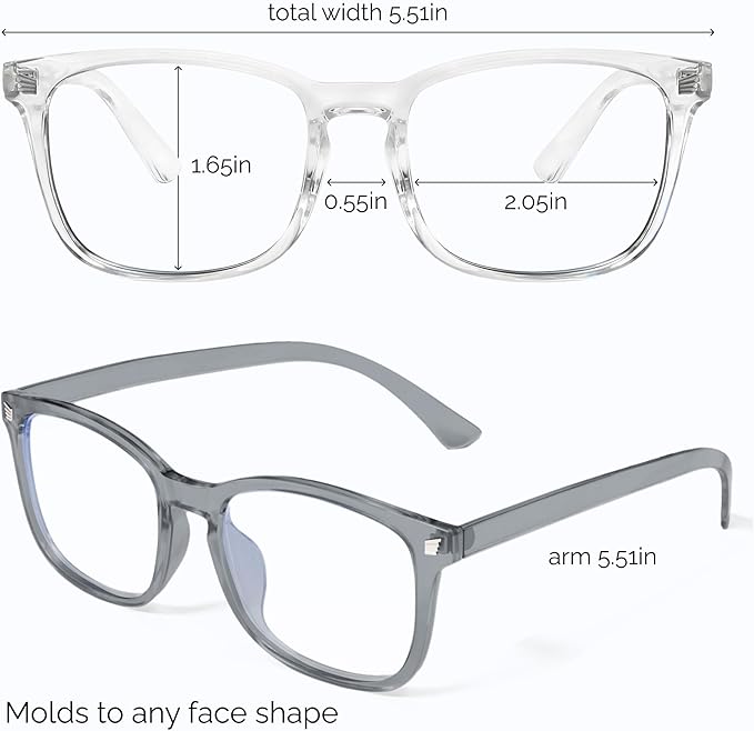 livho High Tech Blue Light Glasses - Advanced Blue Light Blocking Computer Glasses - Screen Fatigue & UV Protection