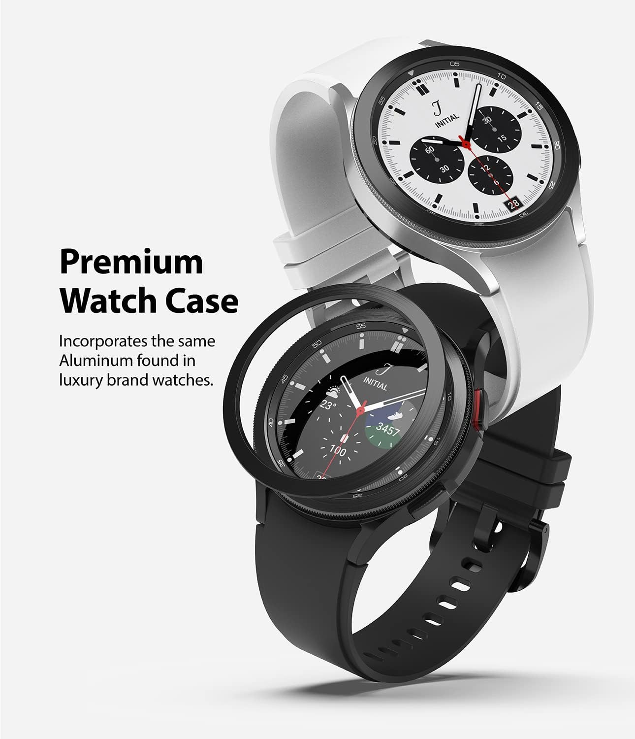 Ringke Bezel Styling Adhesive Frame Ring Cover for Samsung Galaxy Watch 4 Classic 42mm - Black [42-05]