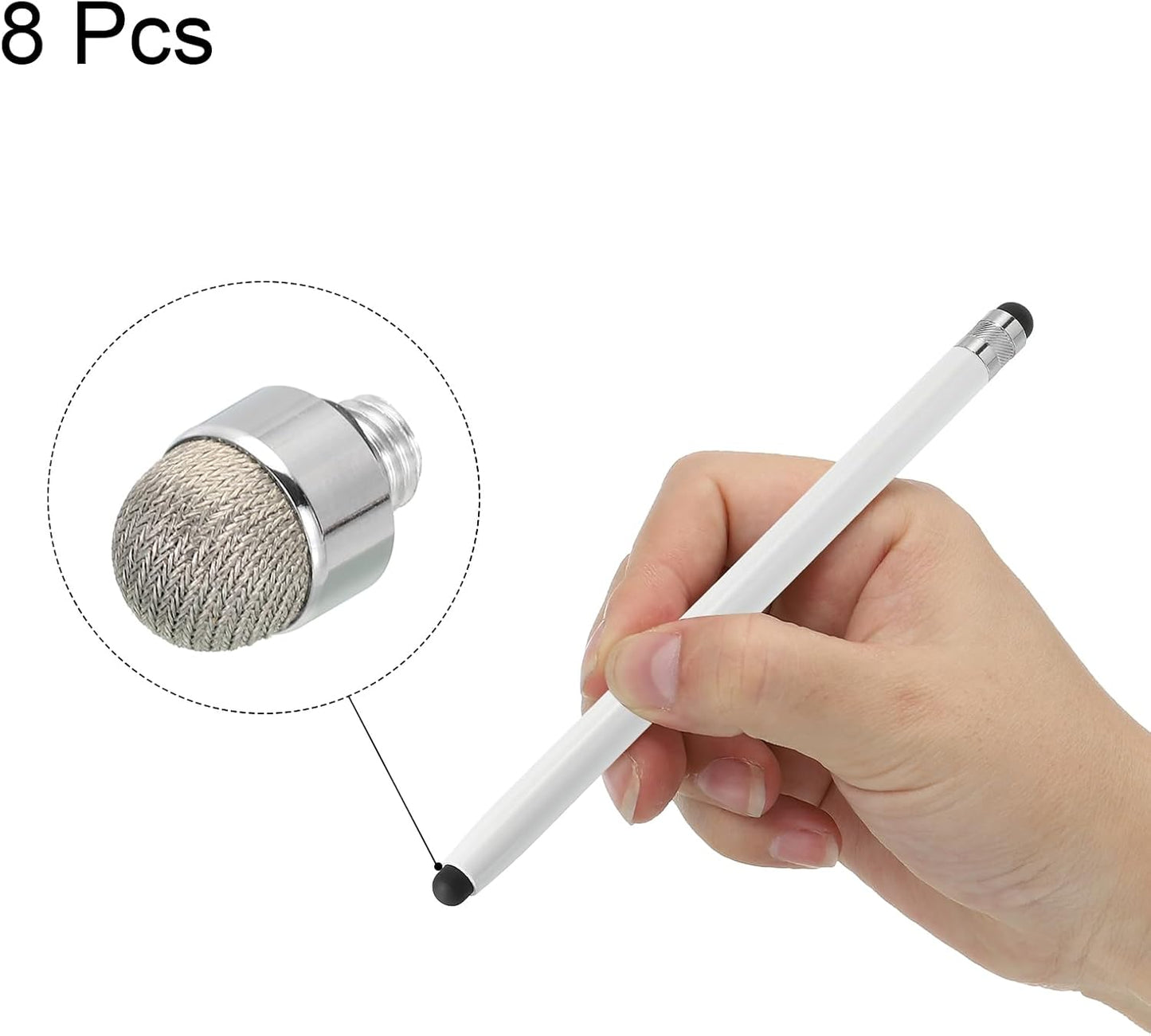 MECCANIXITY 8pcs 7mm Fine Stylus Pen Fiber Tips Universal Replacement for Stylus Pen Capacitive Touch Devices
