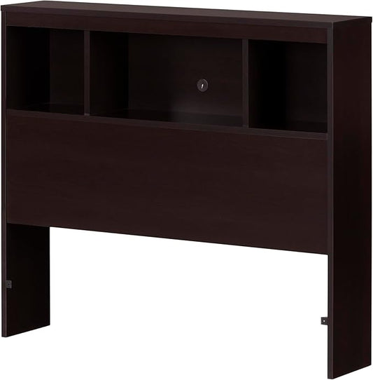 South Shore Spark Bookcase Headboard with Storage, Twin 39-inch, Chocolate