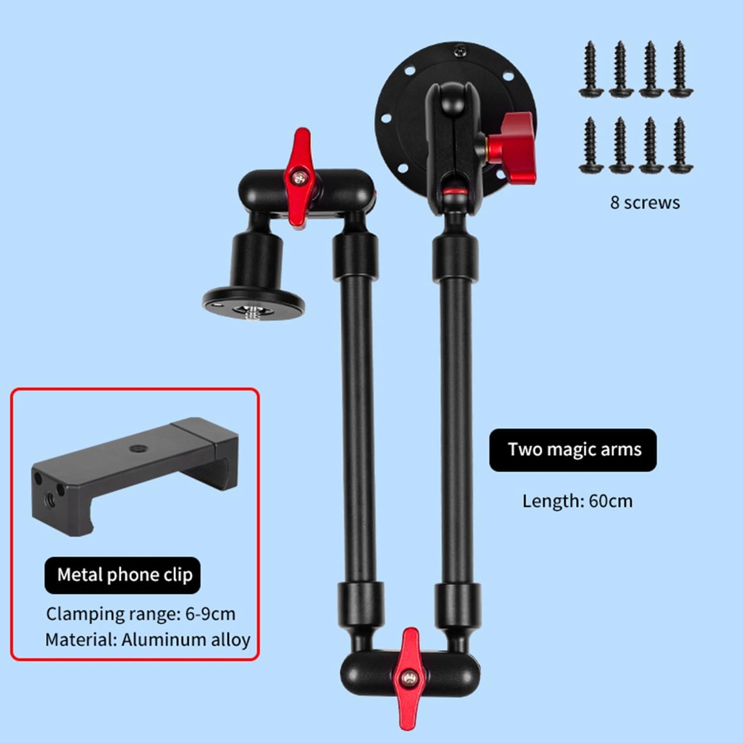 Magic Arm Adjustable Mobile Phone Holder for Desk, Wall, Ceiling Mount Bracket for Smartphones