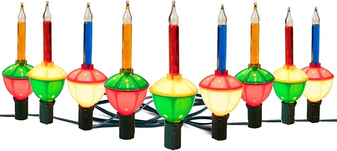 Brightown Christmas Bubble String Lights - 9 Traditional Multicolor Bubble Lights UL Listed for Holiday Christmas Celebrations Lighting, Bubble Light for Tree, Green Wire