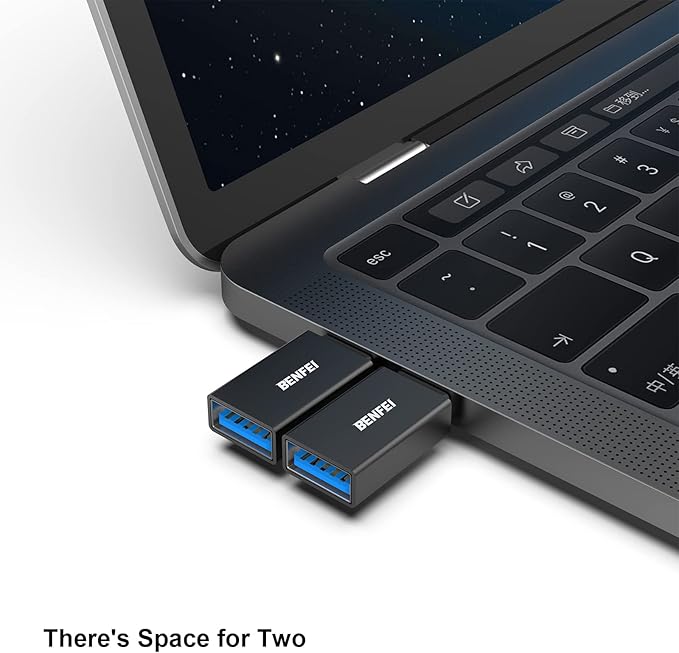 BENFEI 5 Pack USB C to USB 3.0 Adapter, USB C to A Male to Female Adapter Compatible with iPhone 15 Pro/Max, MacBook Pro/Air 2023, iPad Pro, iMac, S23, XPS 17, Surface Book 3 and More - Black