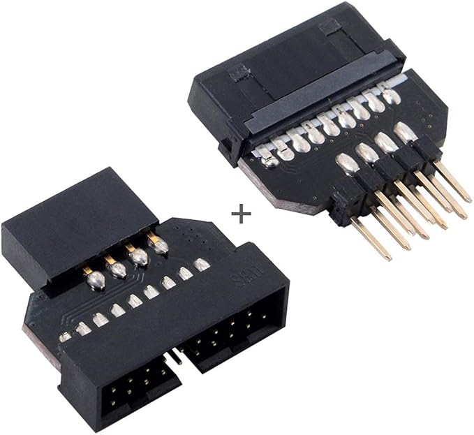 cablecc 1set Reversible USB 2.0 9Pin Housing to Motherboard USB 3.0 20pin Header Female Adapter