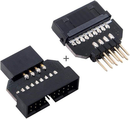cablecc 1set Reversible USB 2.0 9Pin Housing to Motherboard USB 3.0 20pin Header Female Adapter