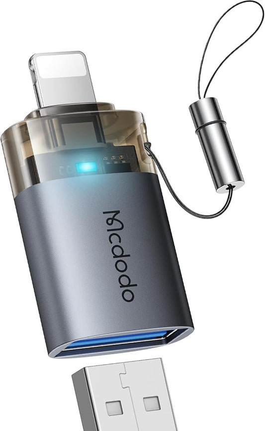 Mcdodo USB to Lightning OTG Adapter USB Female to Lightning Male Converter Support Camera Card Reader Mouse Keyboard Hubs Piano Converter Connect U Disk,Compatible iPhone 14 13 12 11 iPad Air Pro Mini