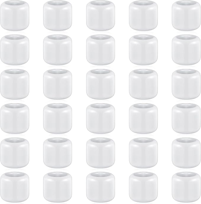 Suclain 20 Pieces 0.7 Inch Chime Candle Holder Small Candle Holders Ceramic Holder for Rituals, Spells, Vigil, Altar, Witchcraft, Wiccan Supplies(White)