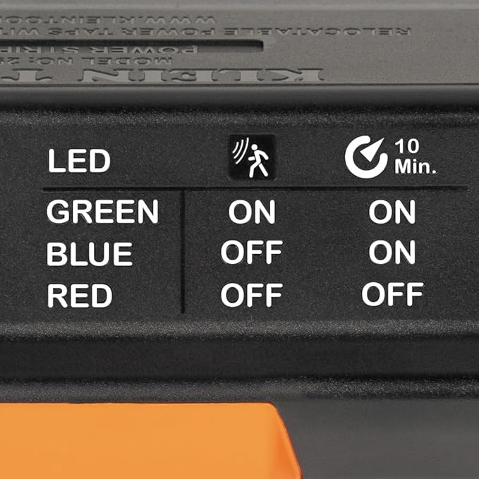 Klein Tools 29602 Magnetic Power Strip, Surge Protector with Motion Sensor LED Light, 5 Outlets, USB-C and 2 USB-A Ports, 5-Foot Cord, Heavy Duty for Workshop