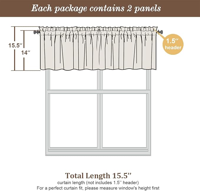 Chyhomenyc Sheer Valances for Windows 2 Packs, 42Wx14L Inches Small Window Valance for Living Room Bathroom Cafe Laundry Basement, Elegant Rod Pocket Voile Valance, Purple