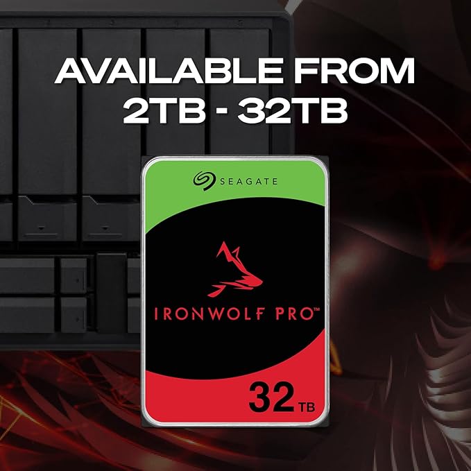 Seagate IronWolf Pro, 20 TB, Enterprise NAS Internal HDD –CMR 3.5 Inch, SATA 6 Gb/s, 7,200 RPM, 256 MB Cache for RAID Network Attached Storage (ST20000NT001)