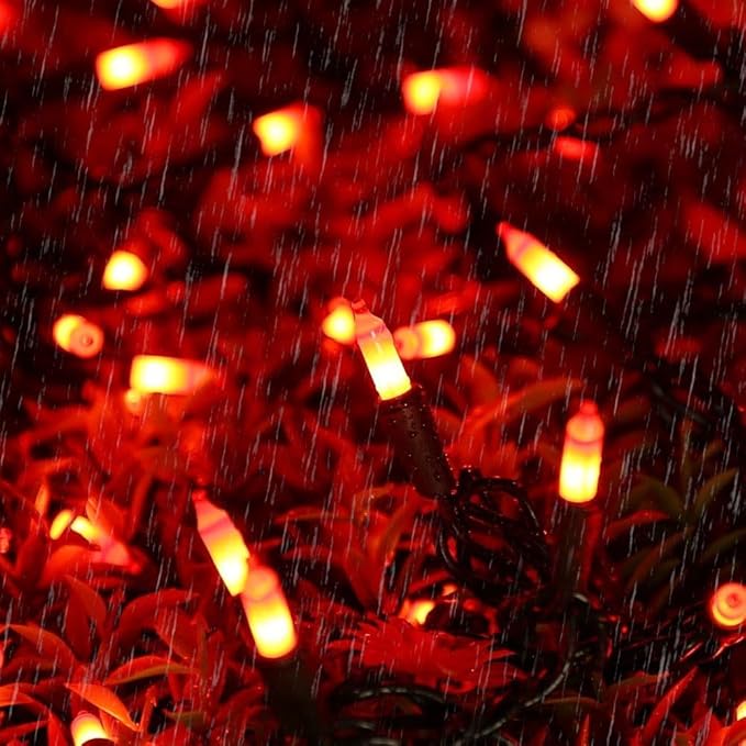 Brizled Orange Halloween Lights, 21.3ft 100-ct Incandescent Halloween String Lights Connectable, UL Certified Orange Light String, Black Wire Mini Light Set for Fall Season Holiday Thanksgiving Tree