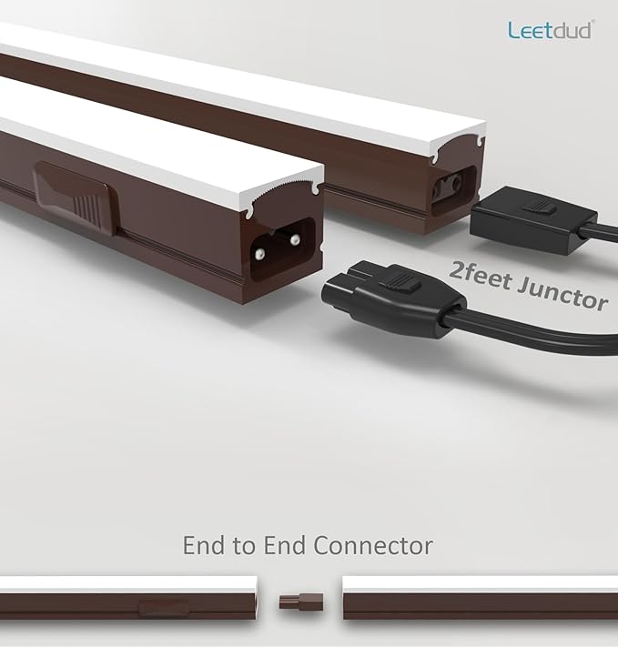 Under Cabinet Lighting Plug in, 32 Inch 2 Pcs, Linkable AC120V 3CCT 3000K/4000K/5000K Ultra Slim, LED Under Cabinet Lights for Counter Light, Kitchen, Shelf, Sink, Workshop, Desk, Bronze