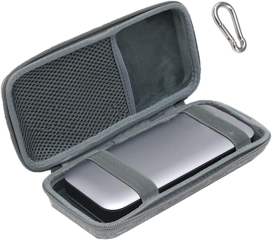Power Bank Organizer Case, Storage Bag Travel Pouch for ZMI 200W 25000mAh Cell Phone Power with Carabiner (Black)