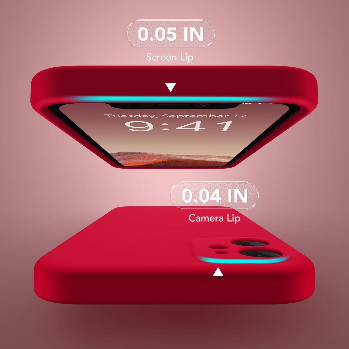 iPhone 11 Case, Compatible with MagSafe, Magnetic Silicone Slim Shockproof Protective Case - Red