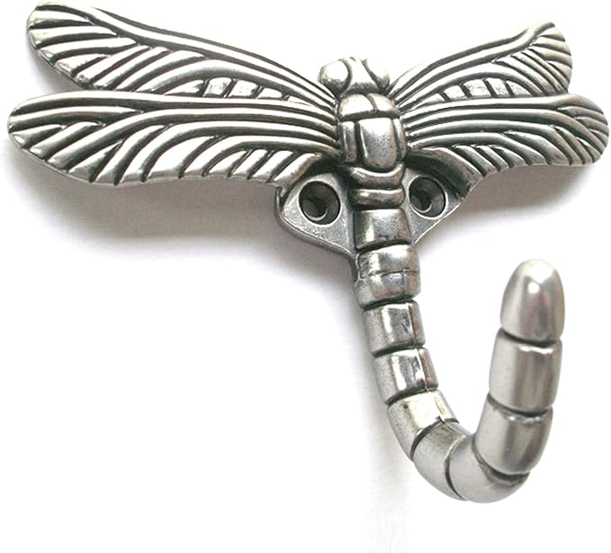 Dragonfly Hooks Wall Mounted Cloak Rack, Animal Heavy Duty Vintage Decorative Hooks, Indoor Outdoor Universal Cloak Rack Hooks for Coat Towel Robe Clothes Hats Bags Keys, Pack of 4