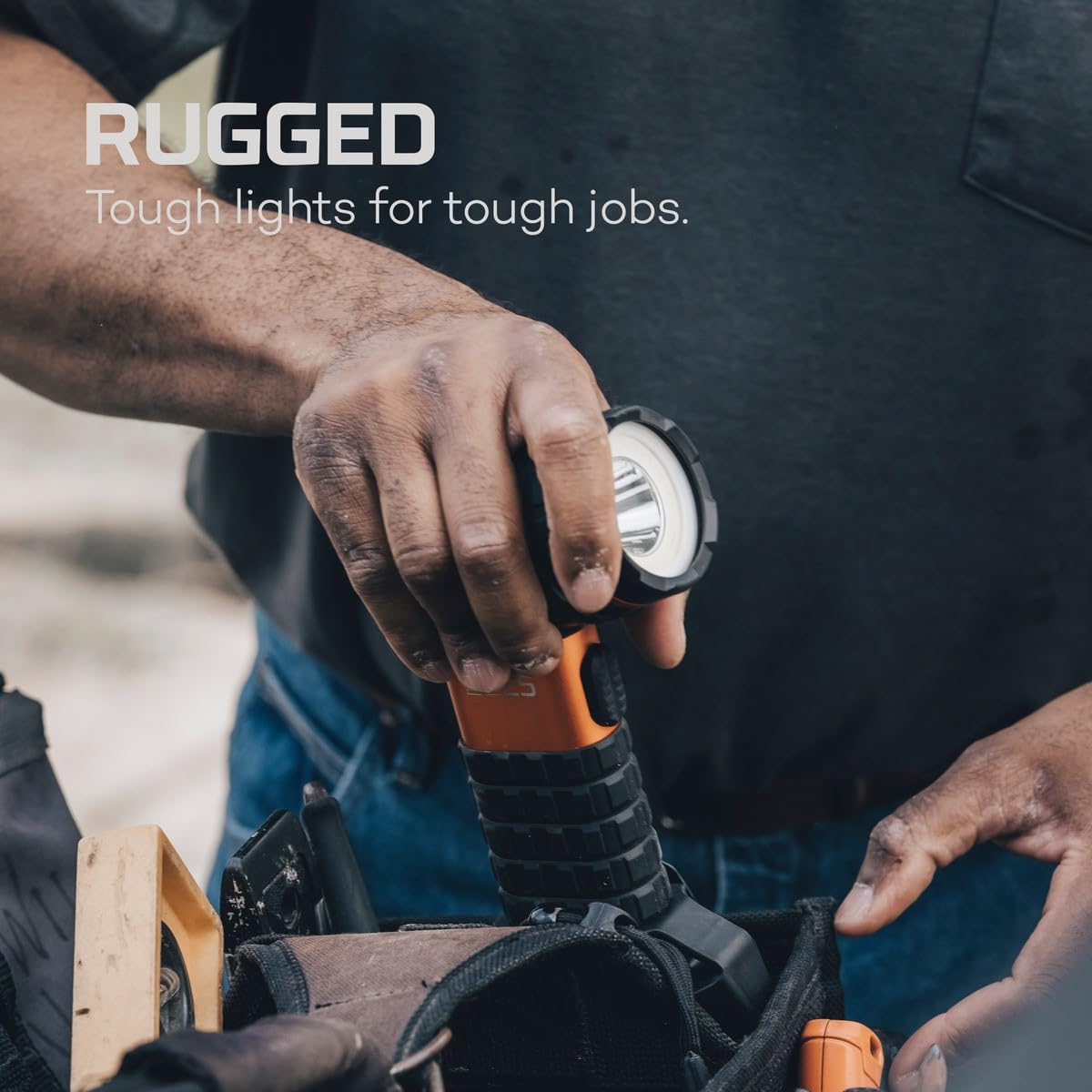 NEBO Master Series SL25 Rechargeable Spotlight & Floodlight, 600 Lumens, 10.5 Hour Run Time, Black/Orange