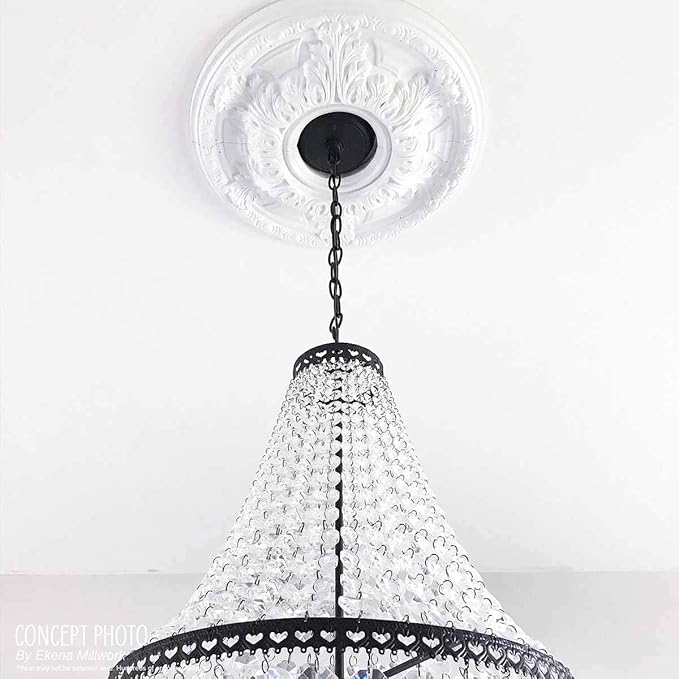 Ekena Millwork CM12BRAGF 12 1/2"OD x 3 7/8"ID x 3/4"P Bradford Ceiling Medallion, Athenian Green