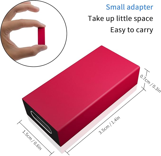 Duttek USB C Female to USB Female Adapter, Bi-Directional Type A to Type C OTG Adapter Converter Support 5 Gbps Data Sync and Charging for Laptop, PC 2 Pack (Red)