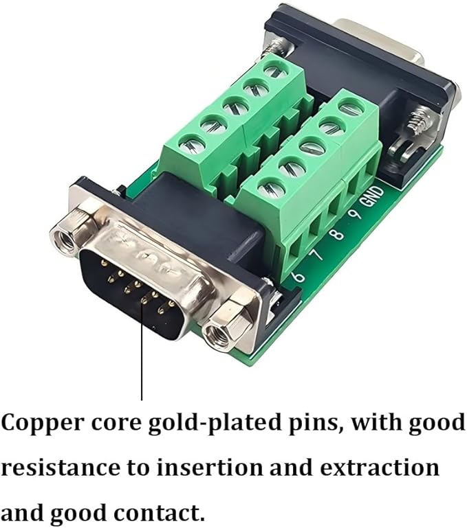 2PCS DB9 Female and Male Connector in One Breakout Board,RS232 D-SUB Serial to 9-pin Port Terminal Adapter Module