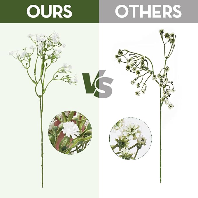 Serwalin 100 Pcs Mixed Artificial Eucalyptus Stems,Babys Breath Artificial Flowers Bulk with Faux Eucalyptus Leaves Greenery Stems for Wedding DIY Bouquets Floral Arrangement Home Decor