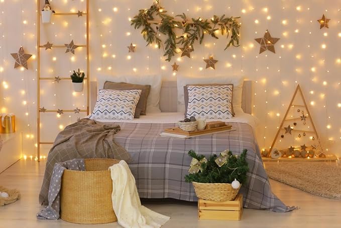 Lighting EVER 594 LED Curtain Lights, 20 x 10 ft Plug in Hanging Fairy String Lights, Wedding Party Backdrop Lights, Twinkle Lights for Wall, Patio, NOT Connectable (XL Size, 27 Strings, 9" Apart)